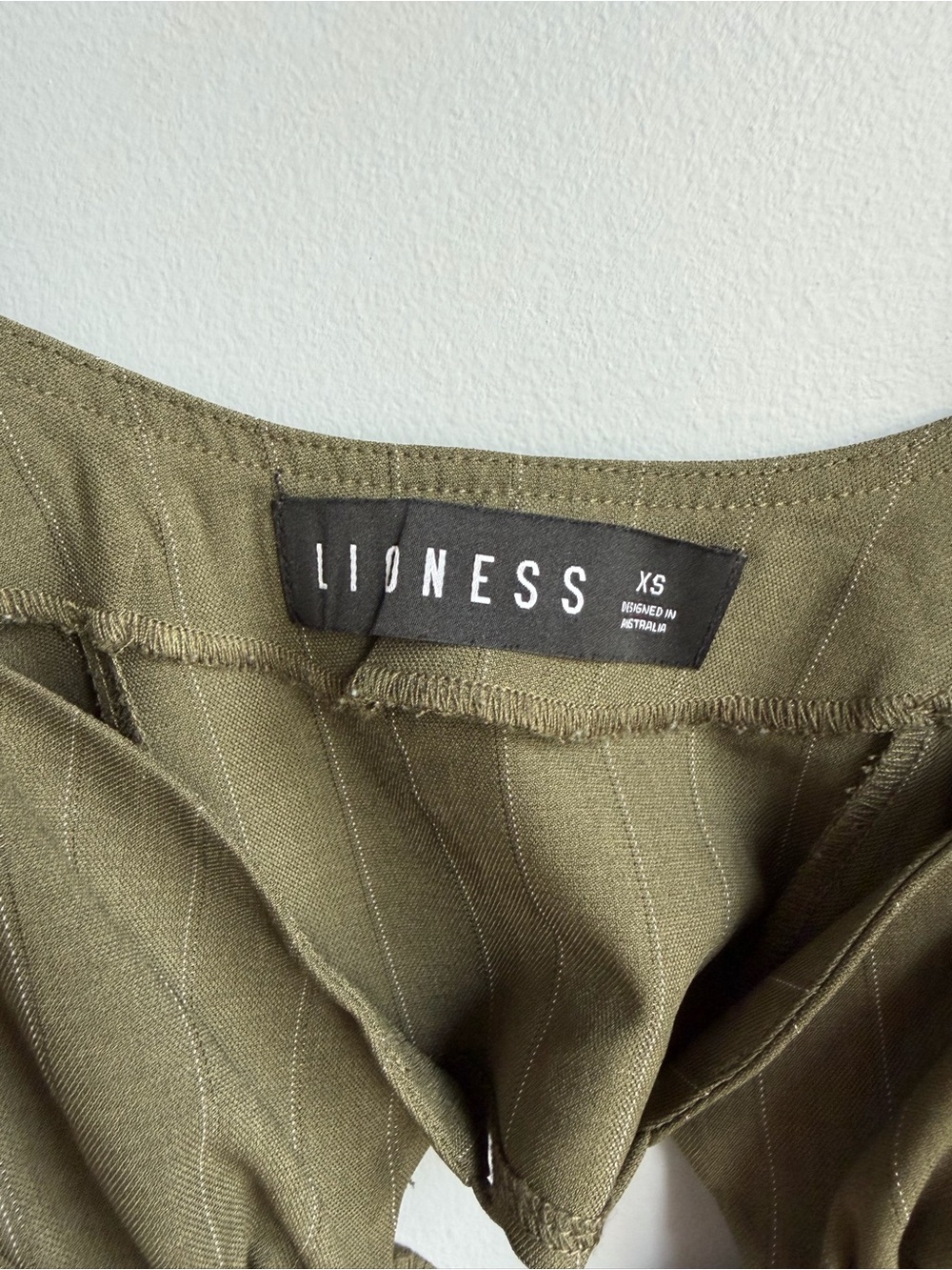 Olive Green Pinstripe Bustier Top - Picture 3 of 8